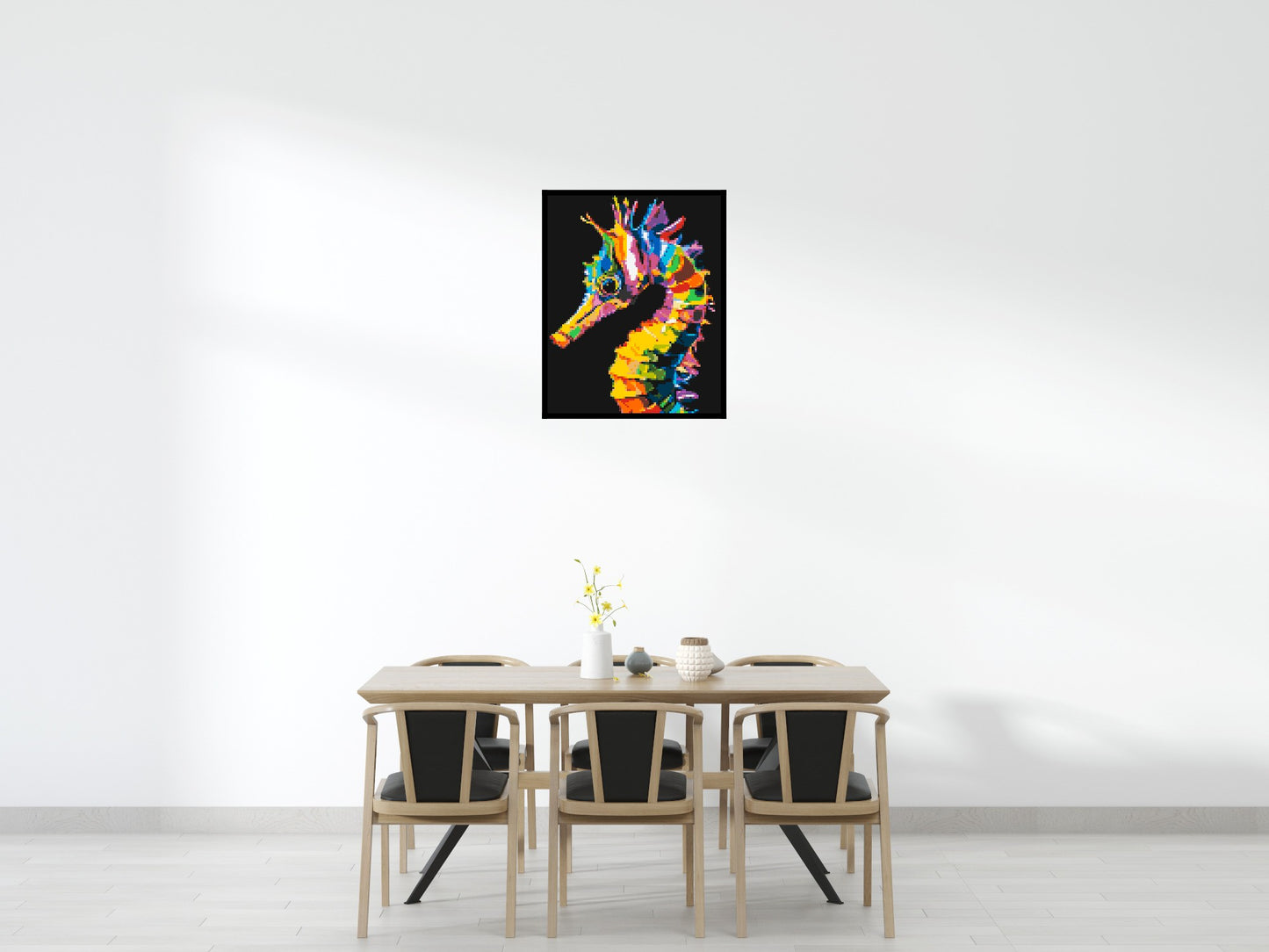 Colourful Seahorse Pop Art - Brick Art Mosaic Kit 4x5 large