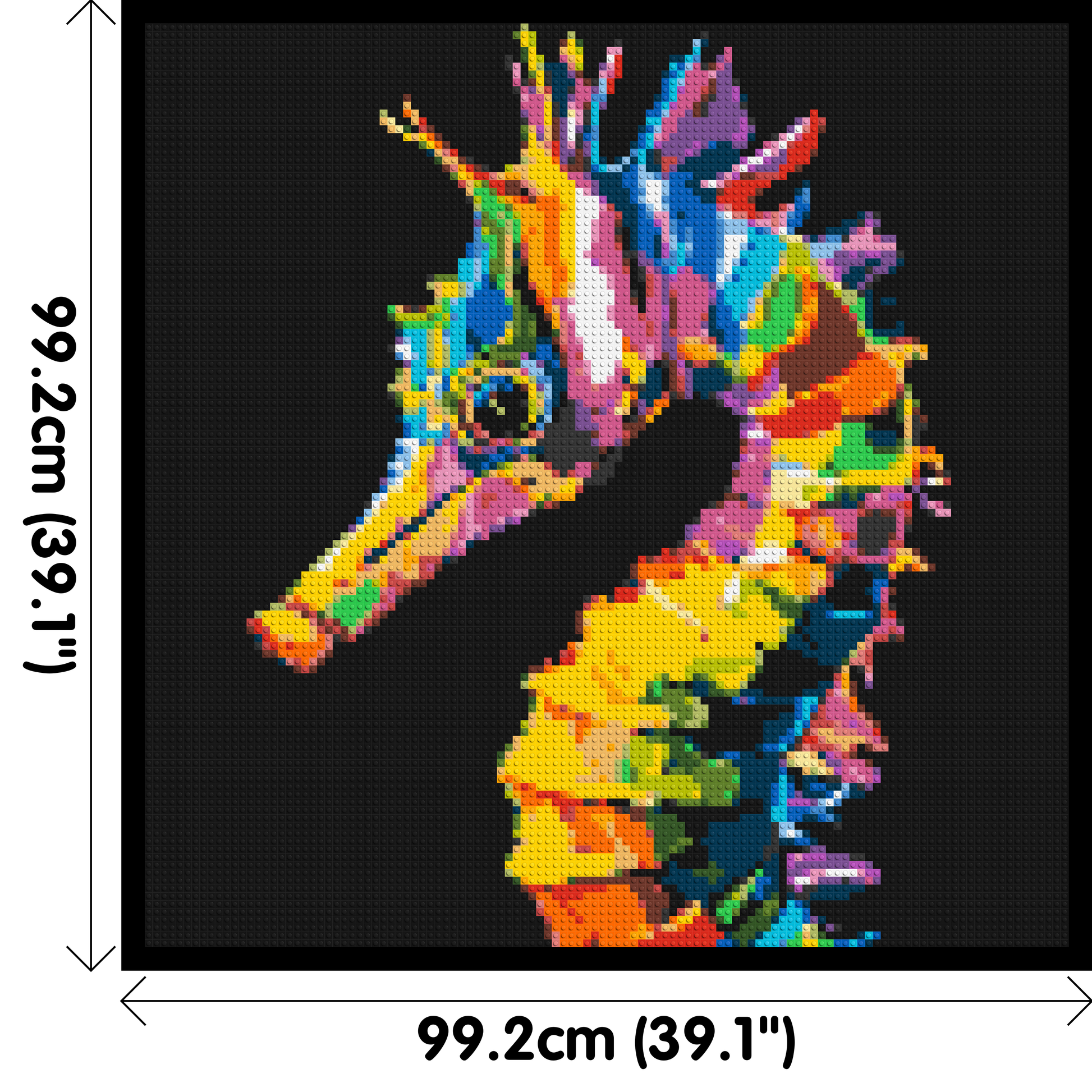 Colourful Seahorse Pop Art - Brick Art Mosaic Kit 5x5 dimensions with frame