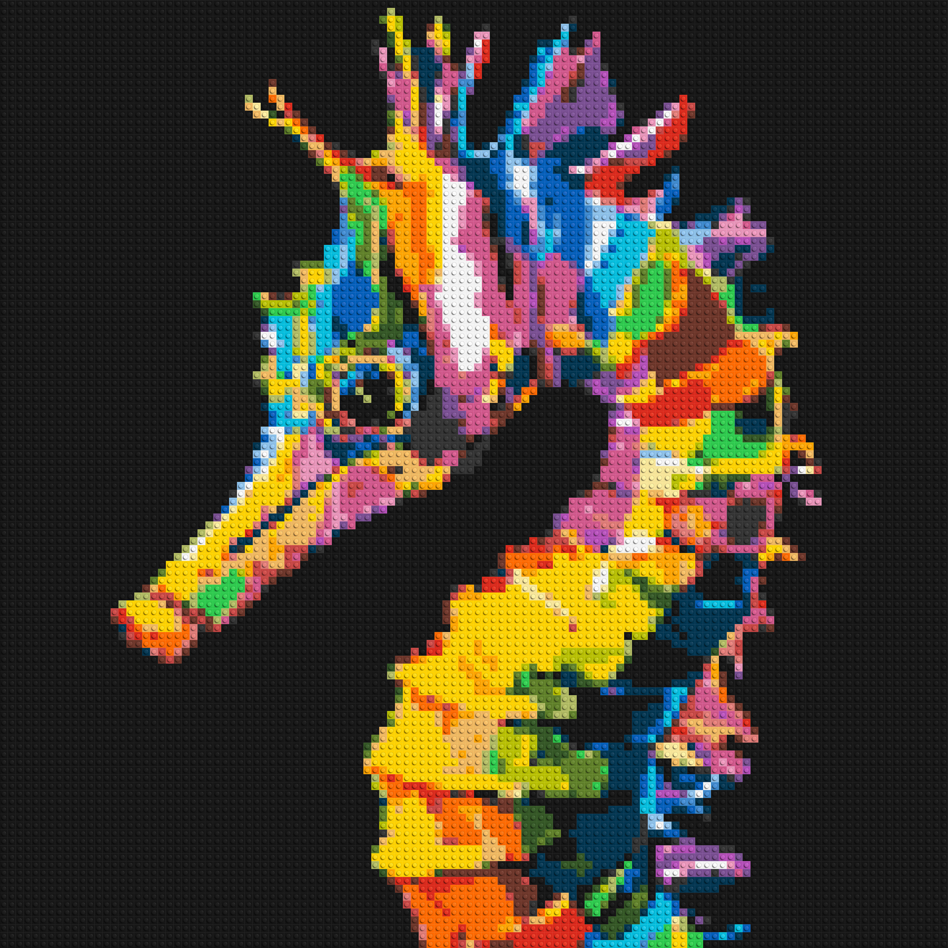 Colourful Seahorse Pop Art - Brick Art Mosaic Kit 5x5 large