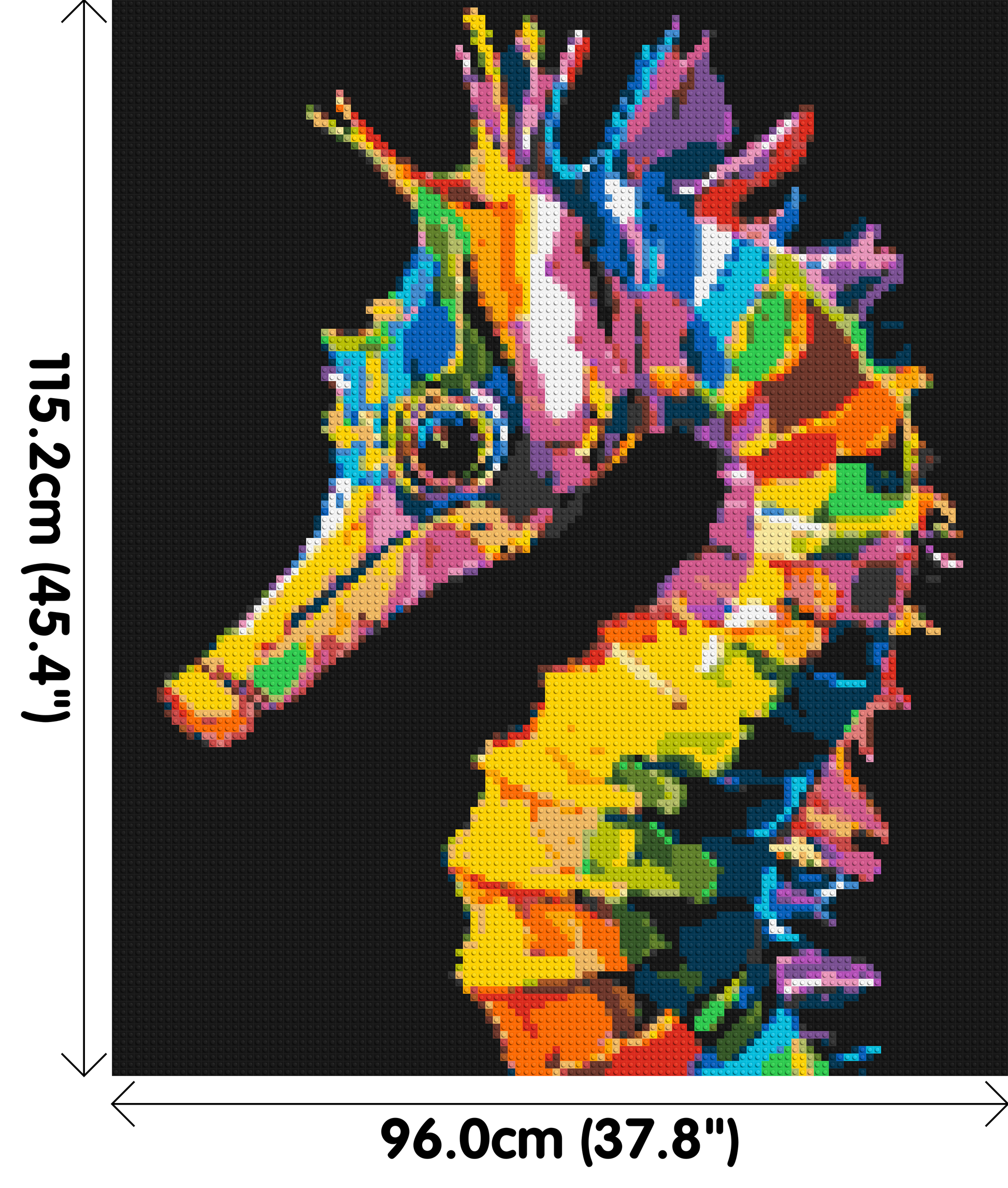 Colourful Seahorse Pop Art - Brick Art Mosaic Kit 5x6 dimensions