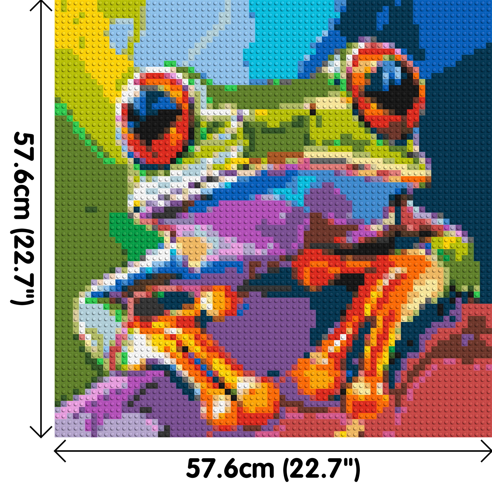 Frog Colourful Pop Art - Brick Art Mosaic Kit 3x3 dimensions