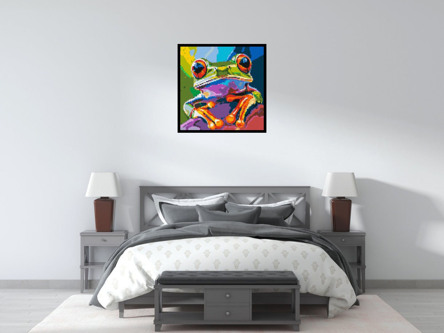 Frog Colourful Pop Art - Brick Art Mosaic Kit 4x4 large