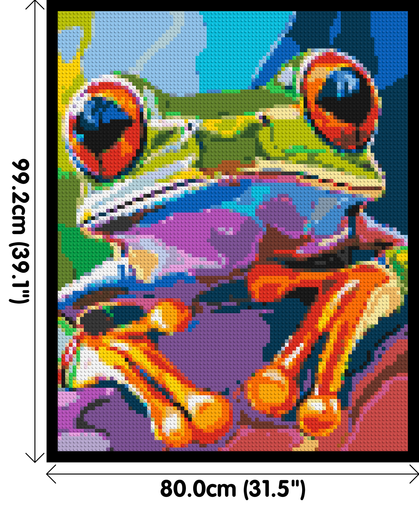 Frog Colourful Pop Art - Brick Art Mosaic Kit 4x5 large