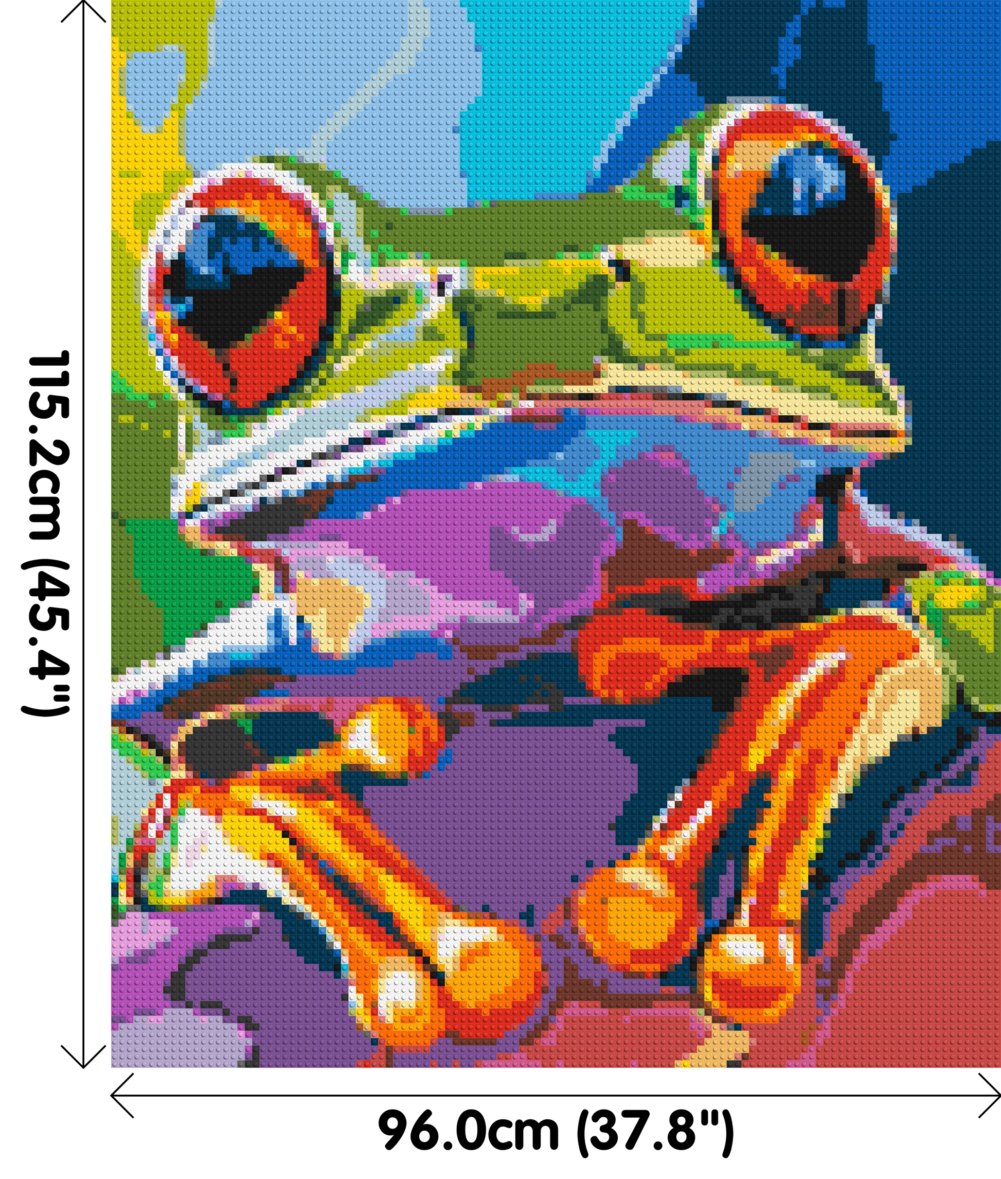 Frog Colourful Pop Art - Brick Art Mosaic Kit 5x6 dimensions