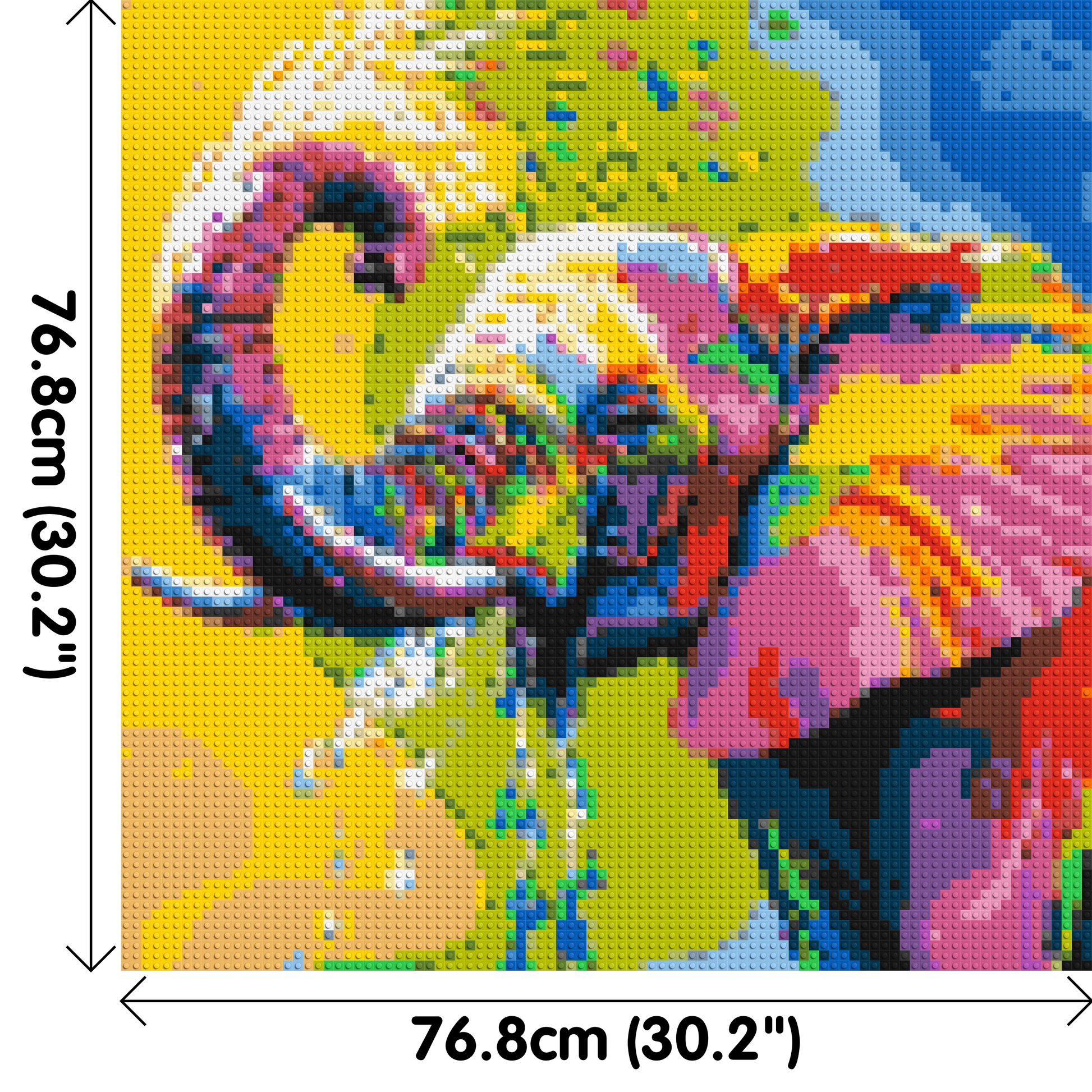 Elephant Colourful Pop Art - Brick Art Mosaic Kit 4x4 dimensions