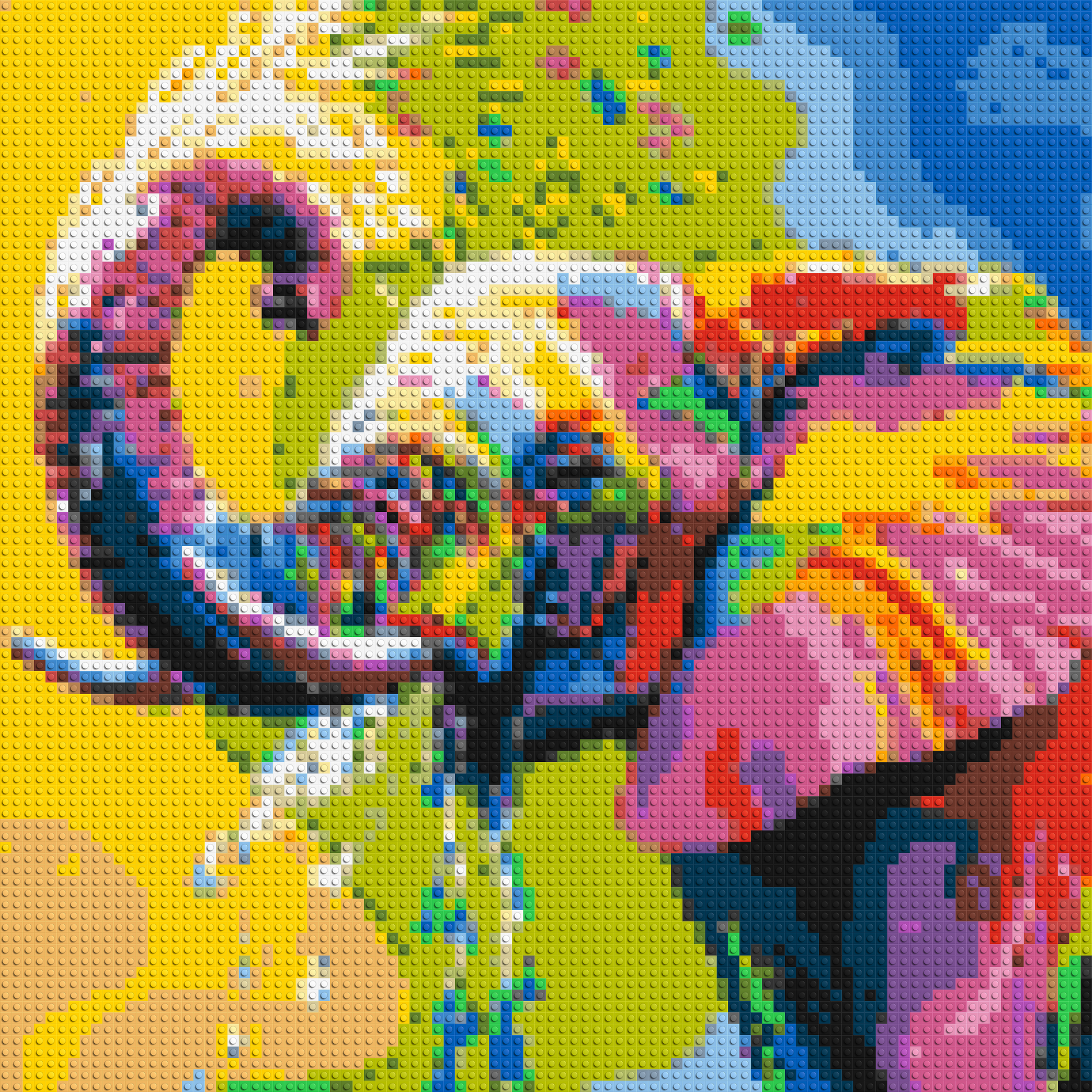 Elephant Colourful Pop Art - Brick Art Mosaic Kit 4x4 large