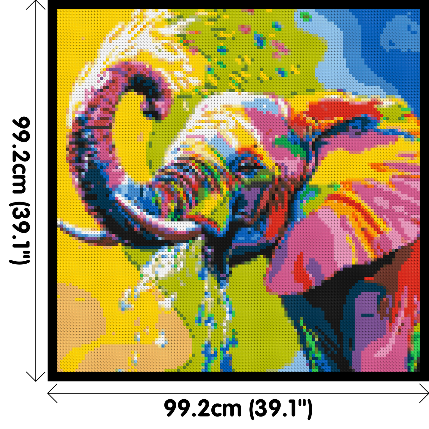 Elephant Colourful Pop Art - Brick Art Mosaic Kit 5x5 large