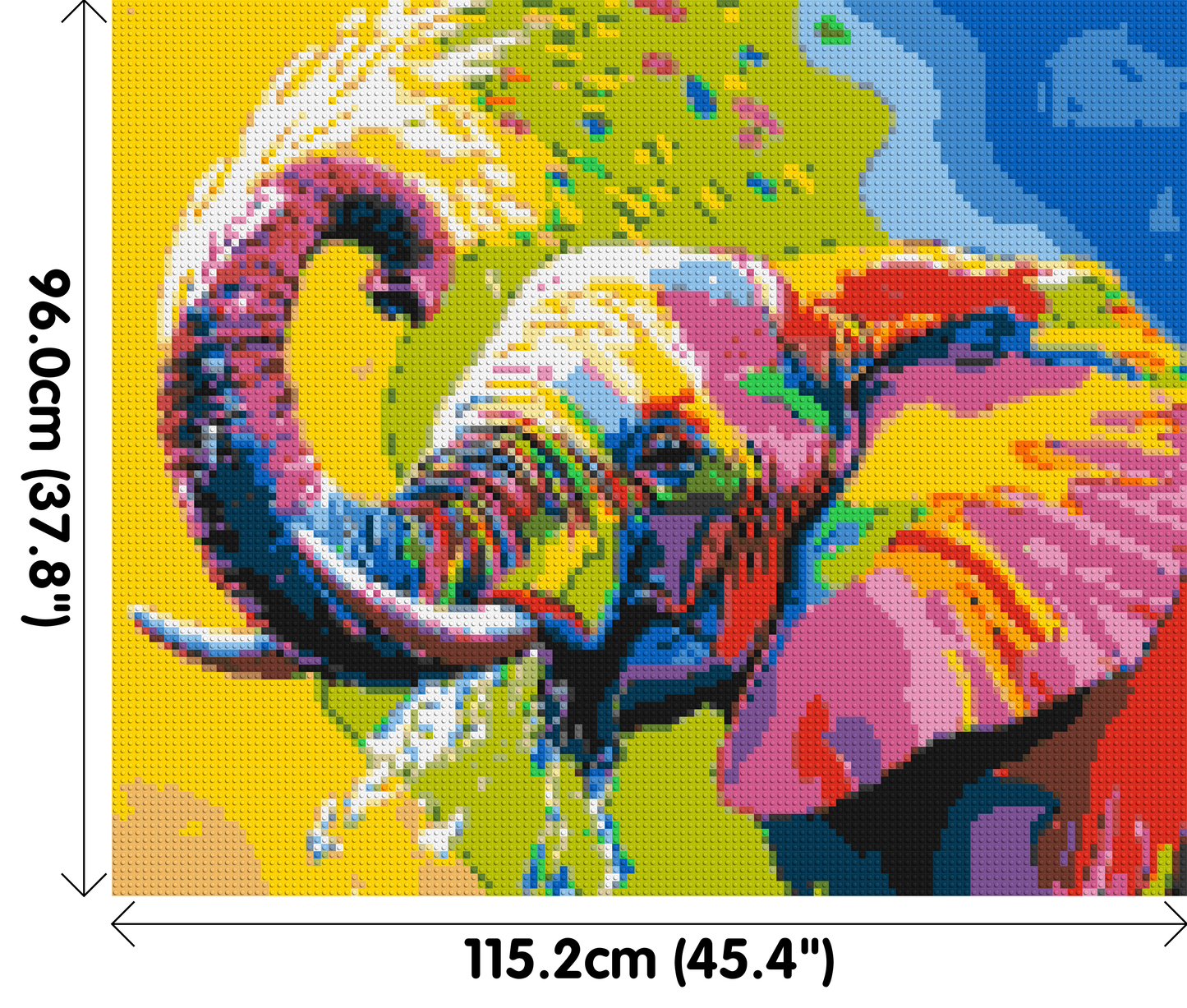 Elephant Colourful Pop Art - Brick Art Mosaic Kit 6x5 large