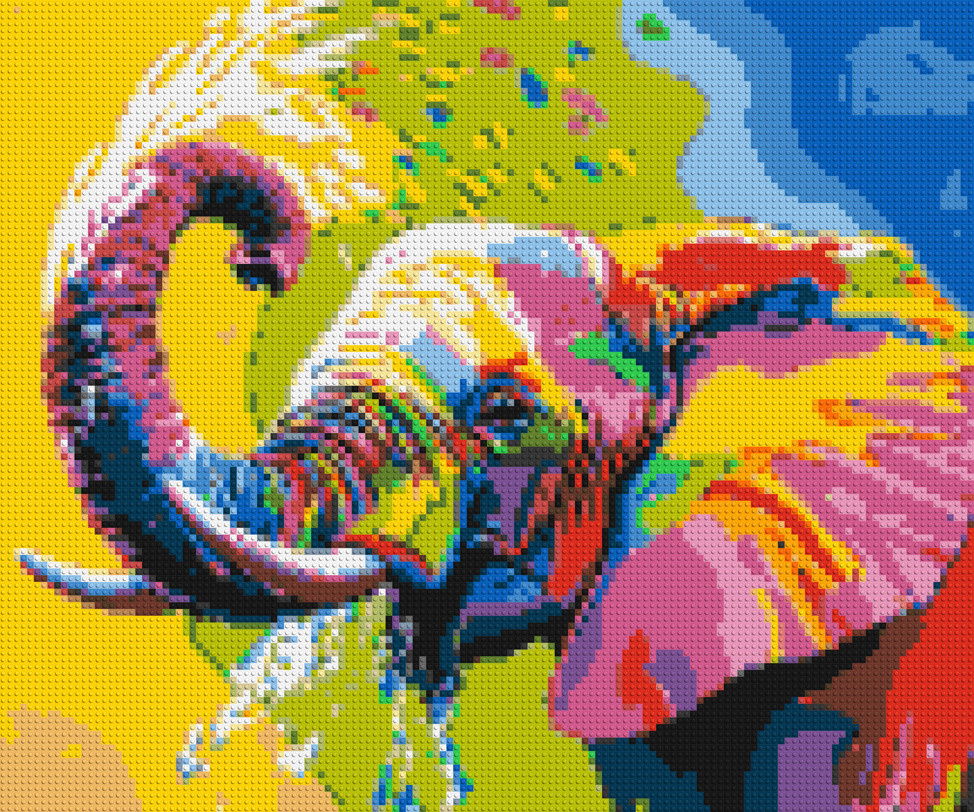 Elephant Colourful Pop Art - Brick Art Mosaic Kit 6x5 large