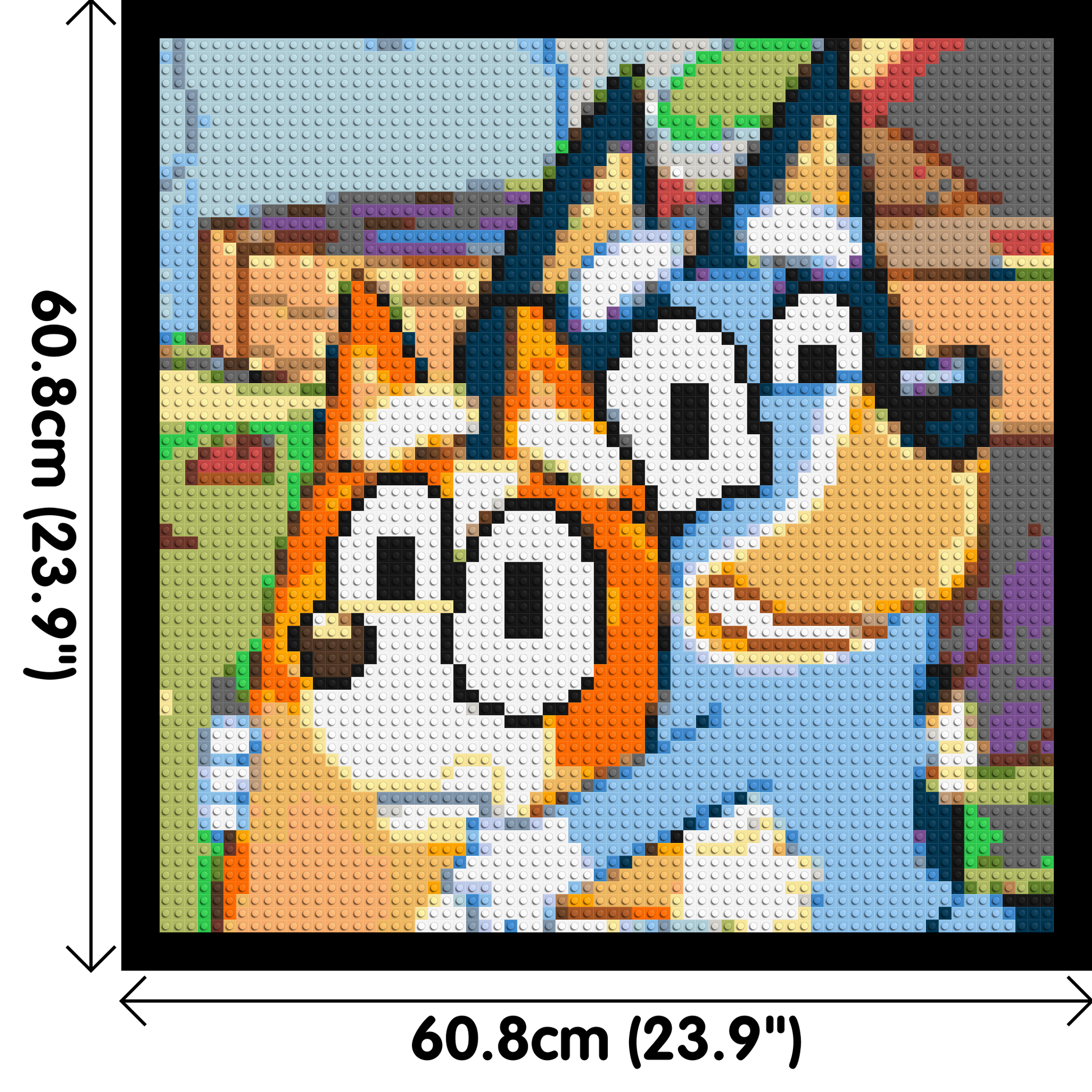 Bluey & Bingo Pixel Art - Brick Art Mosaic Kit 3x3 dimensions with frame