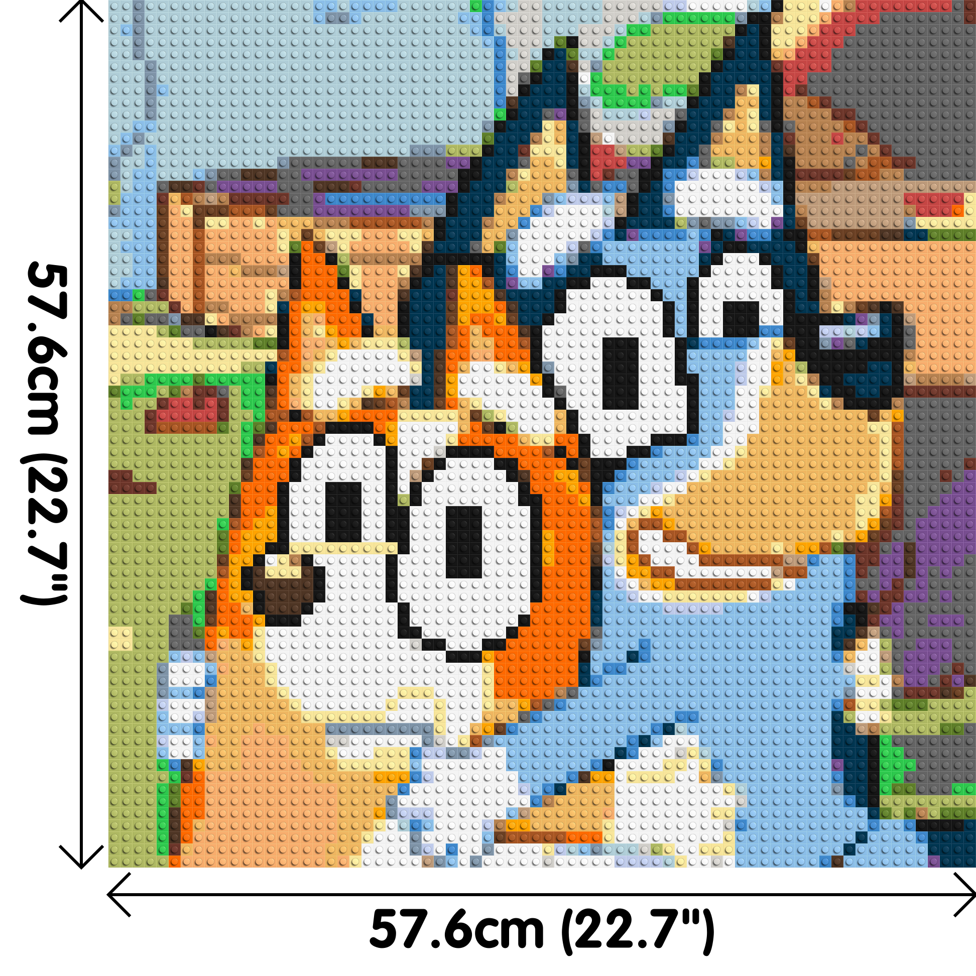 Bluey & Bingo Pixel Art - Brick Art Mosaic Kit 3x3 dimensions