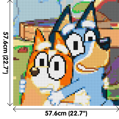 Bluey & Bingo Pixel Art - Brick Art Mosaic Kit 3x3 large