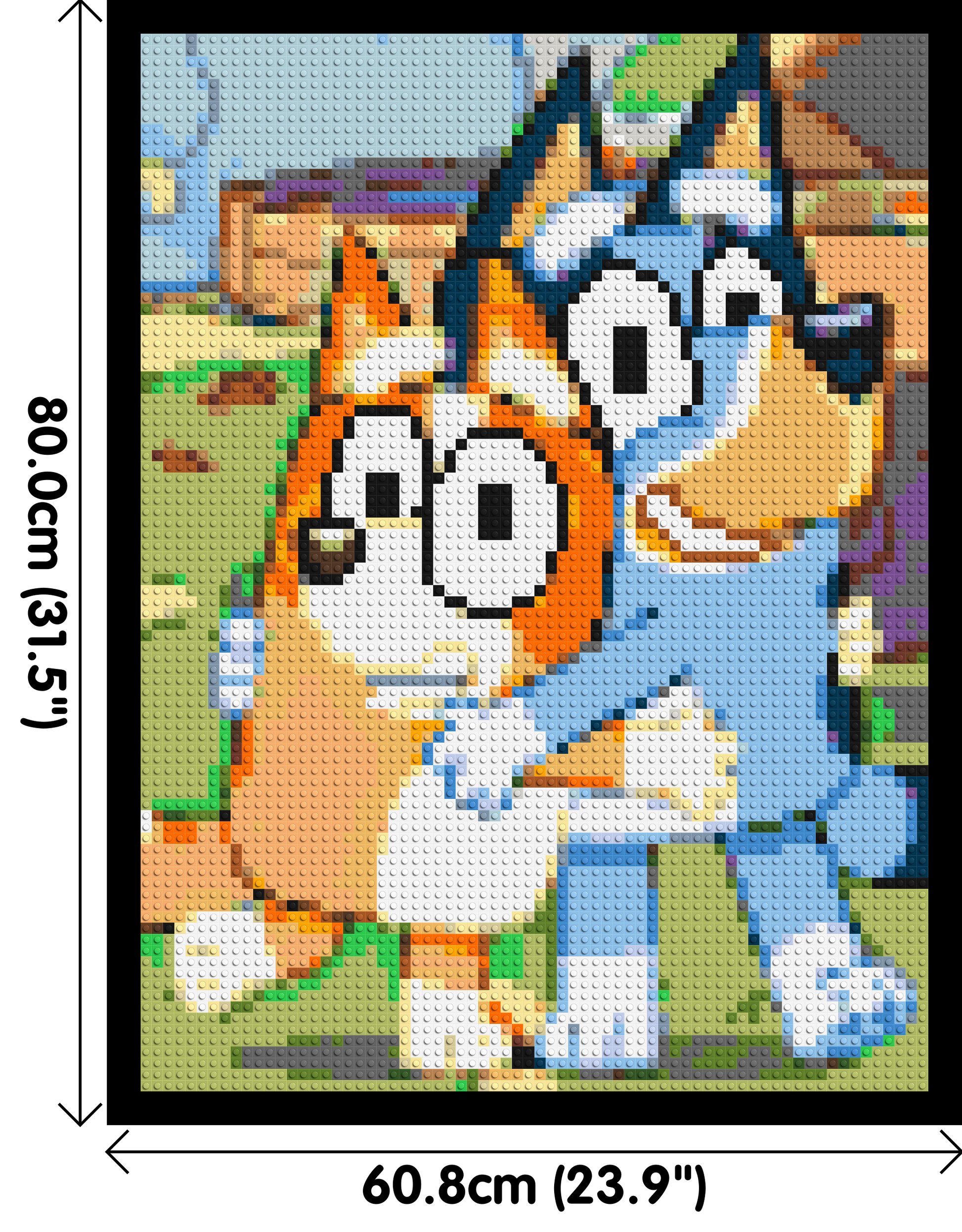 Bluey & Bingo Pixel Art - Brick Art Mosaic Kit 3x4 dimensions with frame