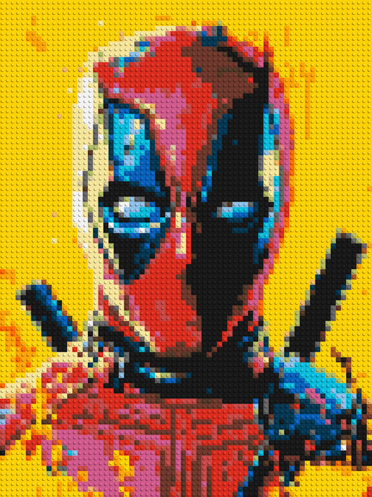 Deadpool Pixel Art - Brick Art Mosaic Kit 3x4 large