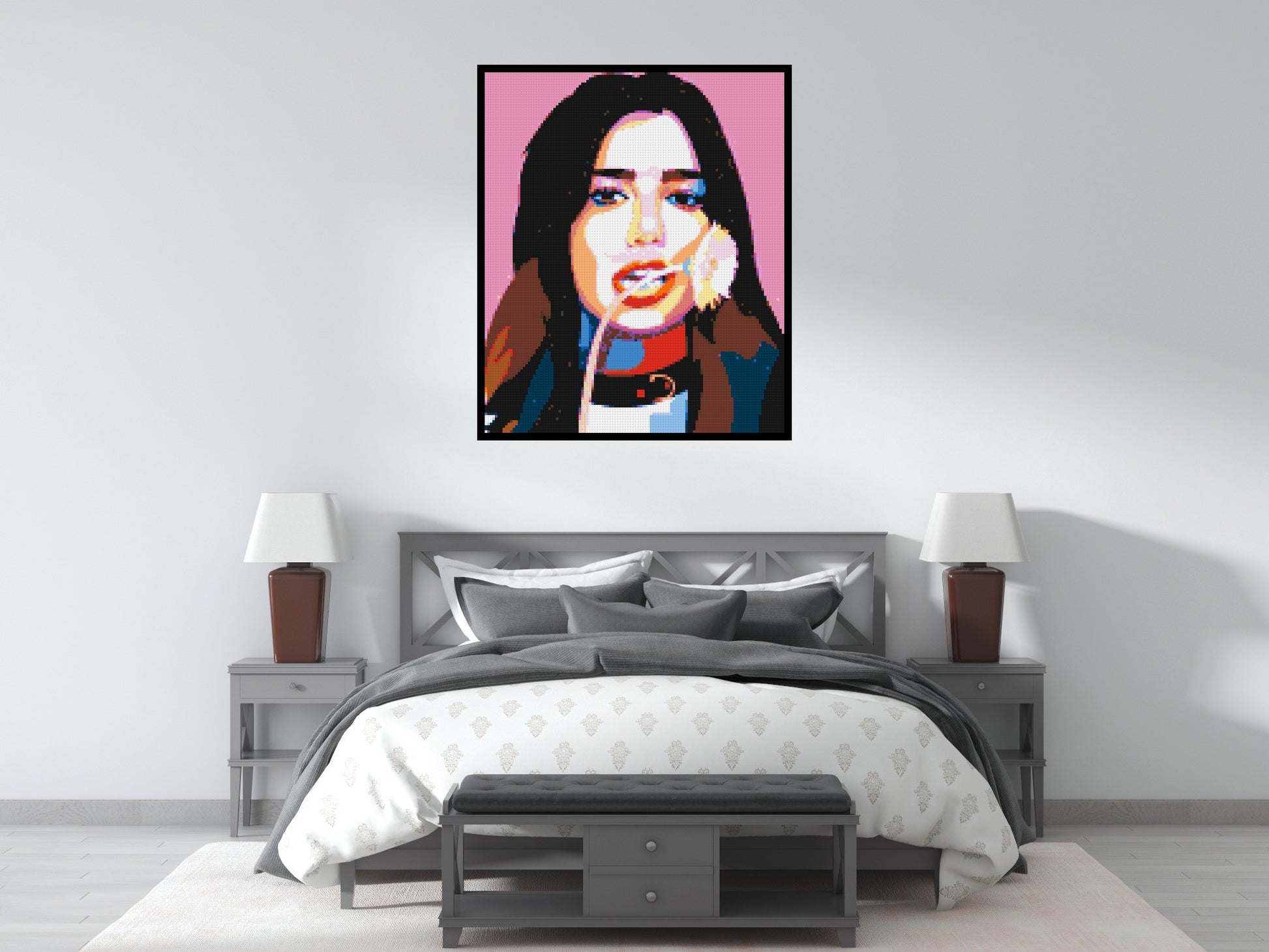 Dua Lipa #3 - Brick Art Mosaic Kit 5x6 scene with frame