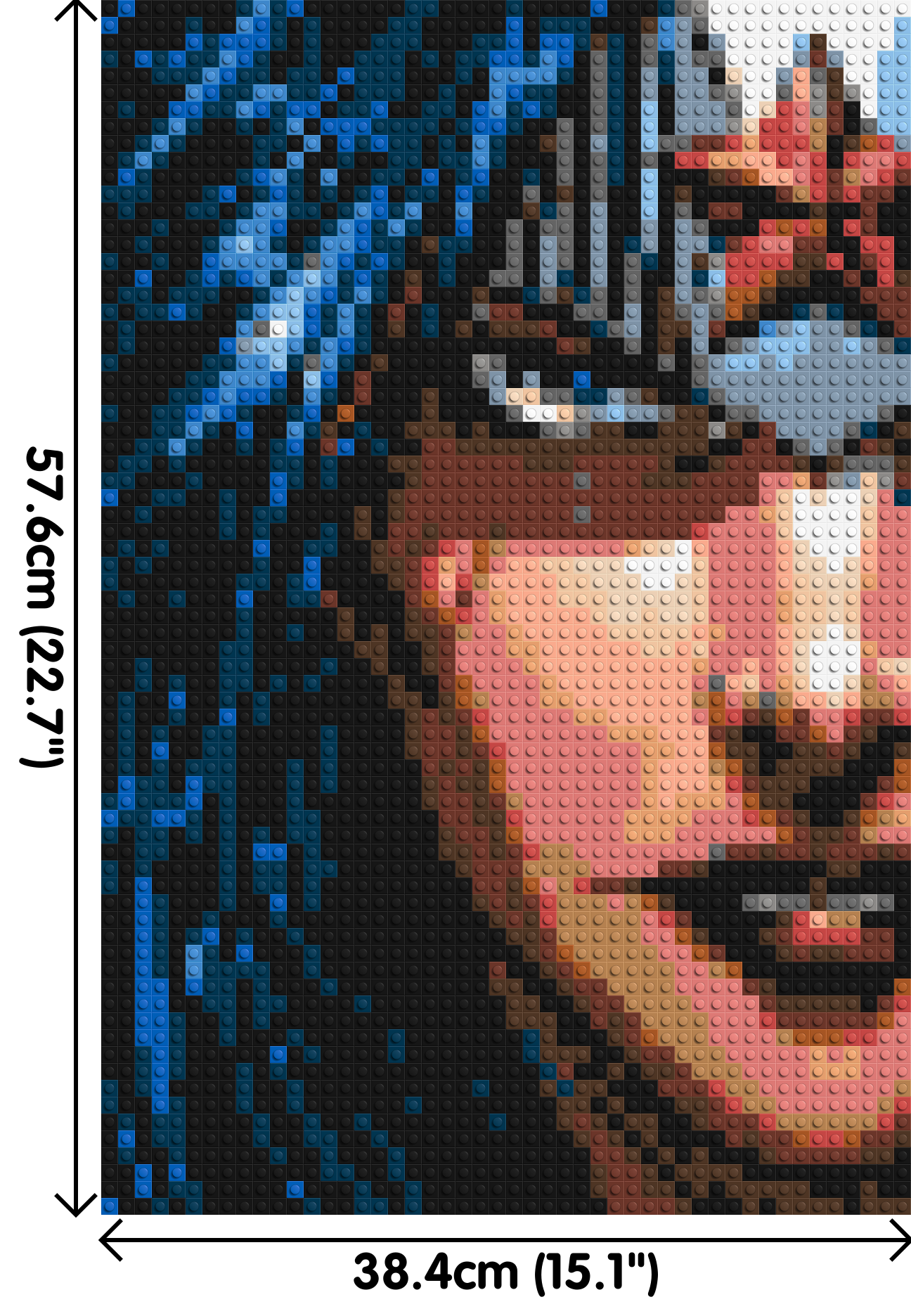 Wonder Woman - Brick Art Mosaic Kit 2x3 dimensions