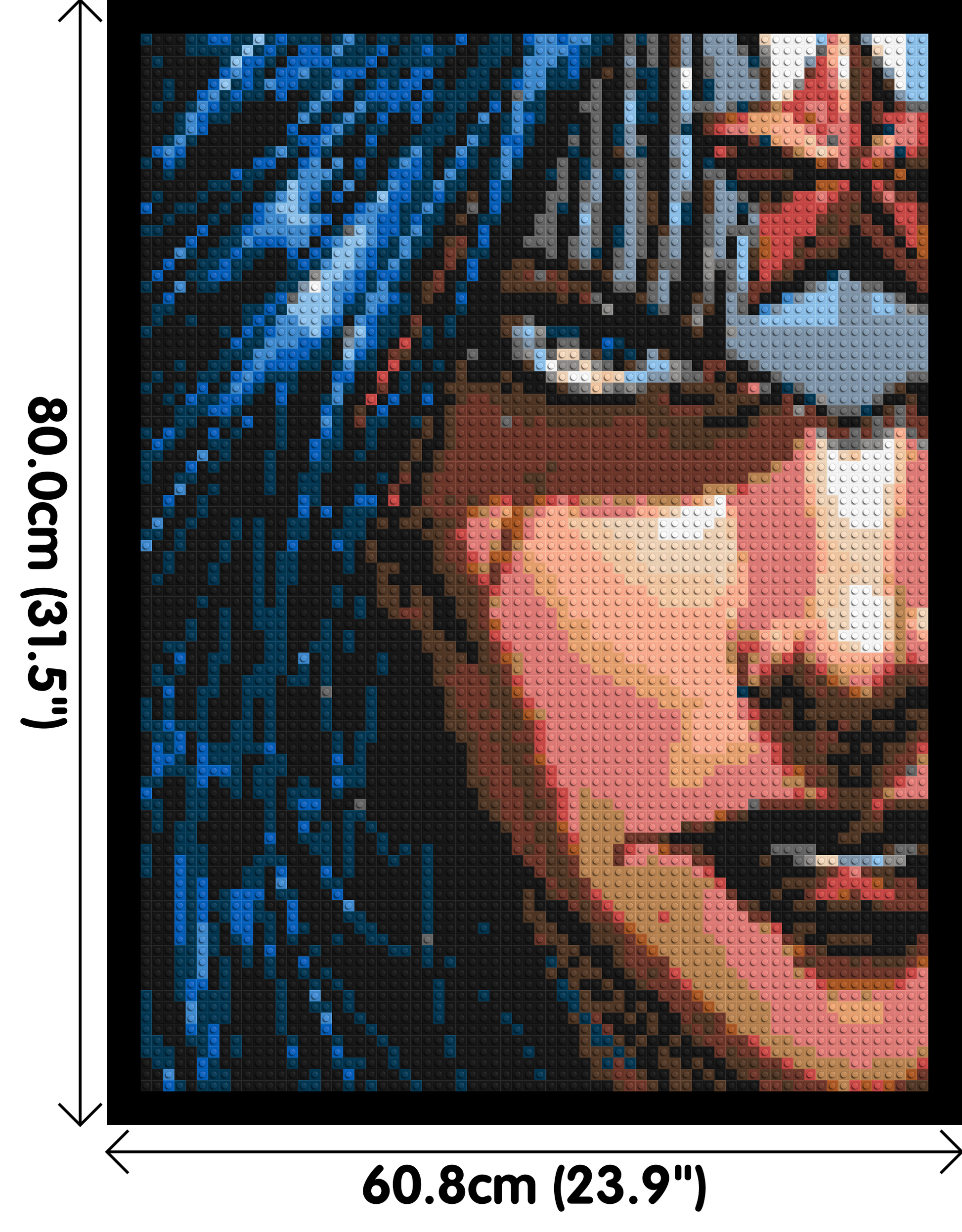 Wonder Woman - Brick Art Mosaic Kit 3x4 dimensions with frame