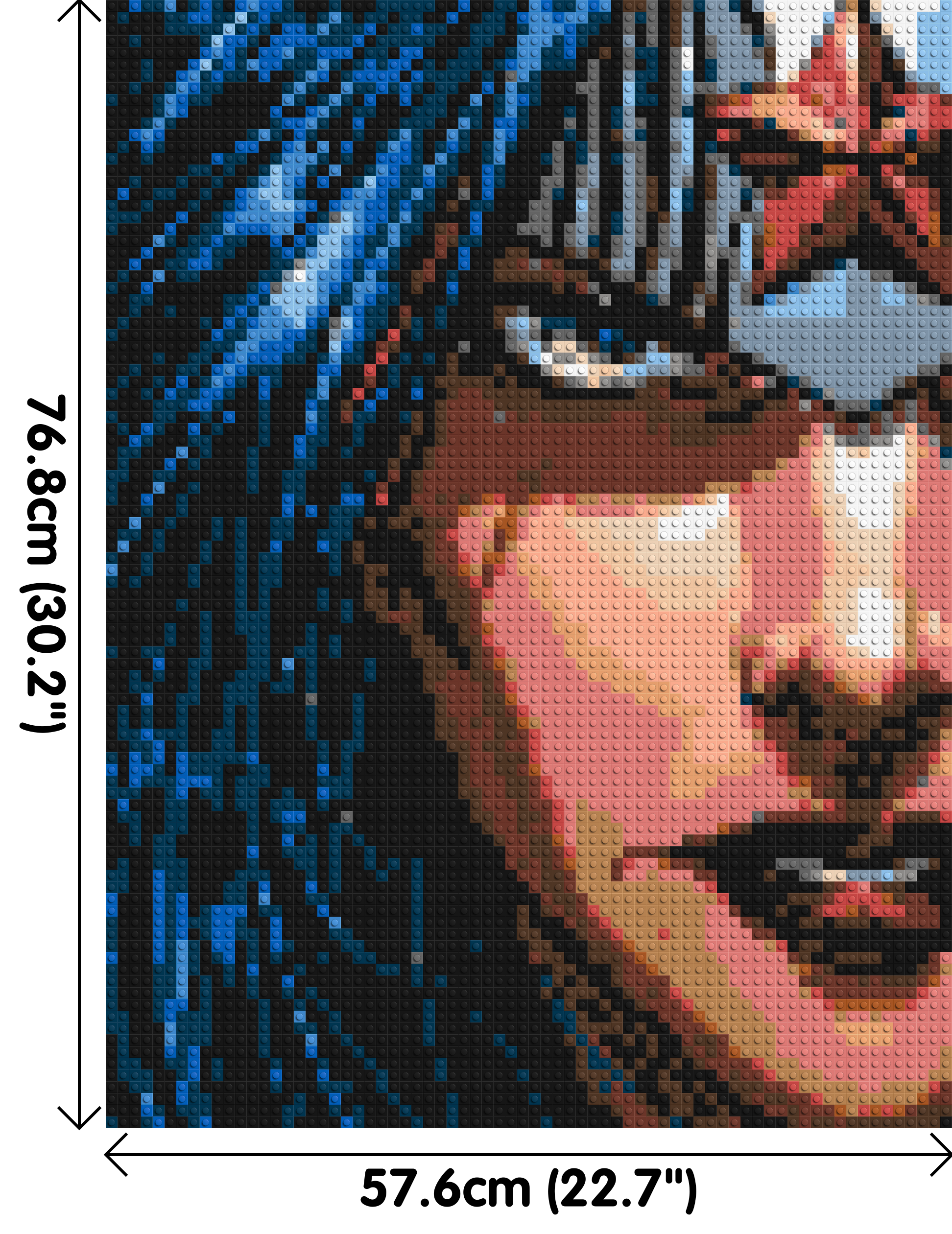 Wonder Woman - Brick Art Mosaic Kit 3x4 dimensions