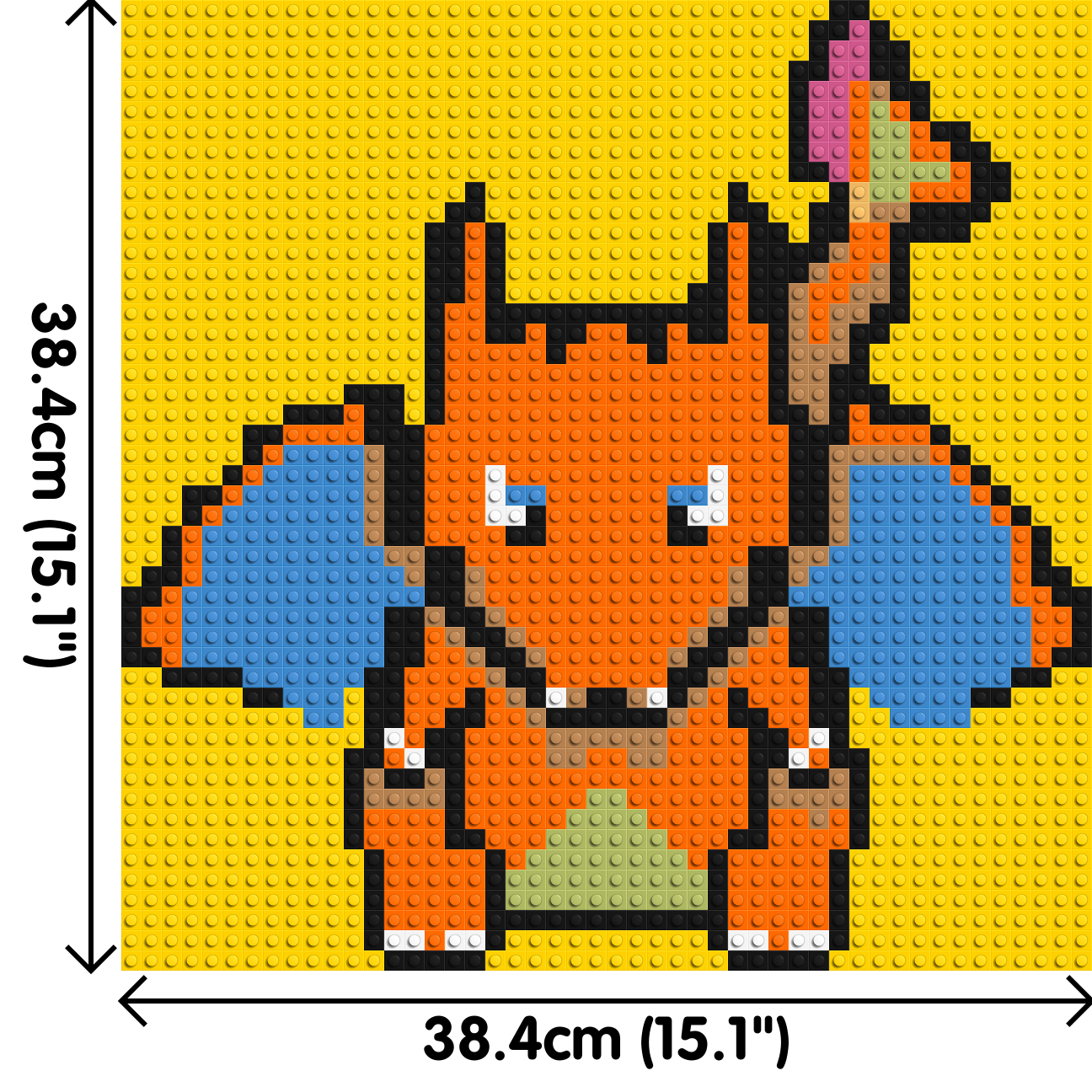 Charizard Pixel Art - Brick Art Mosaic Kit 2x2 dimensions