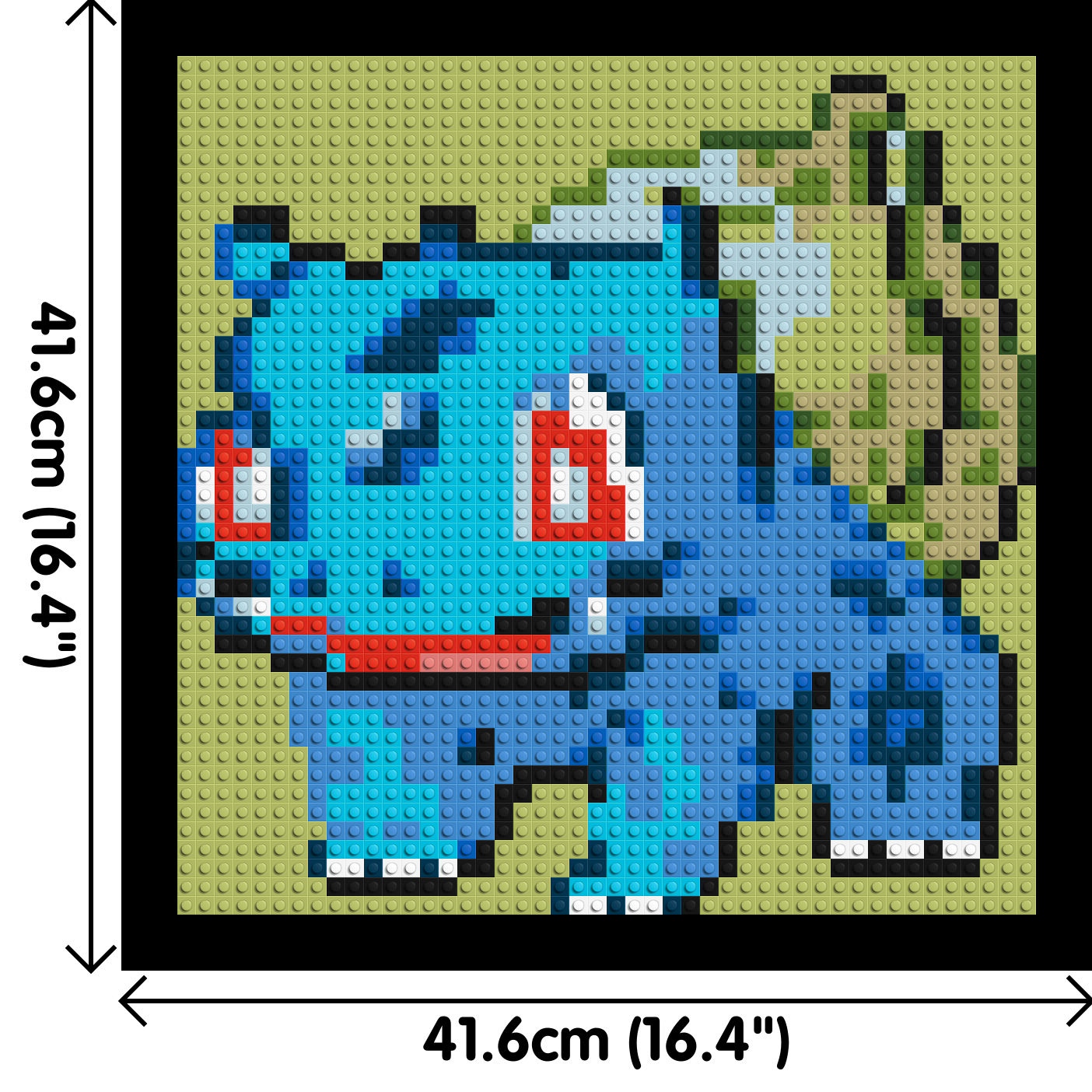 Bulbasaur Pixel Art - Brick Art Mosaic Kit 2x2 dimensions with frame