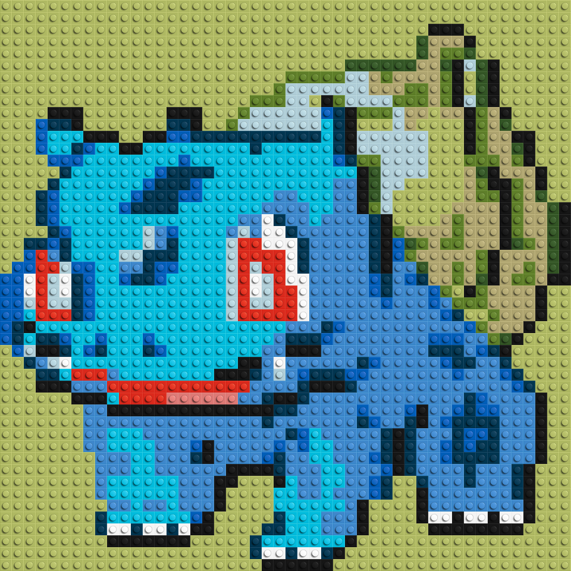 Bulbasaur Pixel Art - Brick Art Mosaic Kit 2x2 large