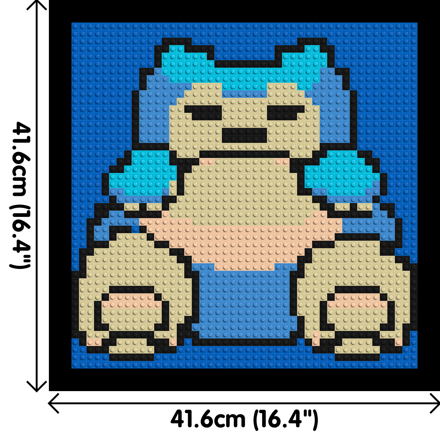 Snorlax Pixel Art - Brick Art Mosaic Kit 2x2 dimensions with frame