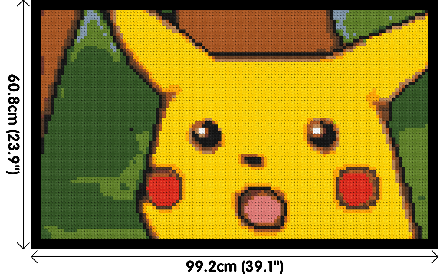 Surprised Pikachu Face Meme - Brick Art Mosaic Kit 5x3 large