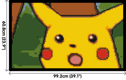 Surprised Pikachu Face Meme - Brick Art Mosaic Kit 5x3 large