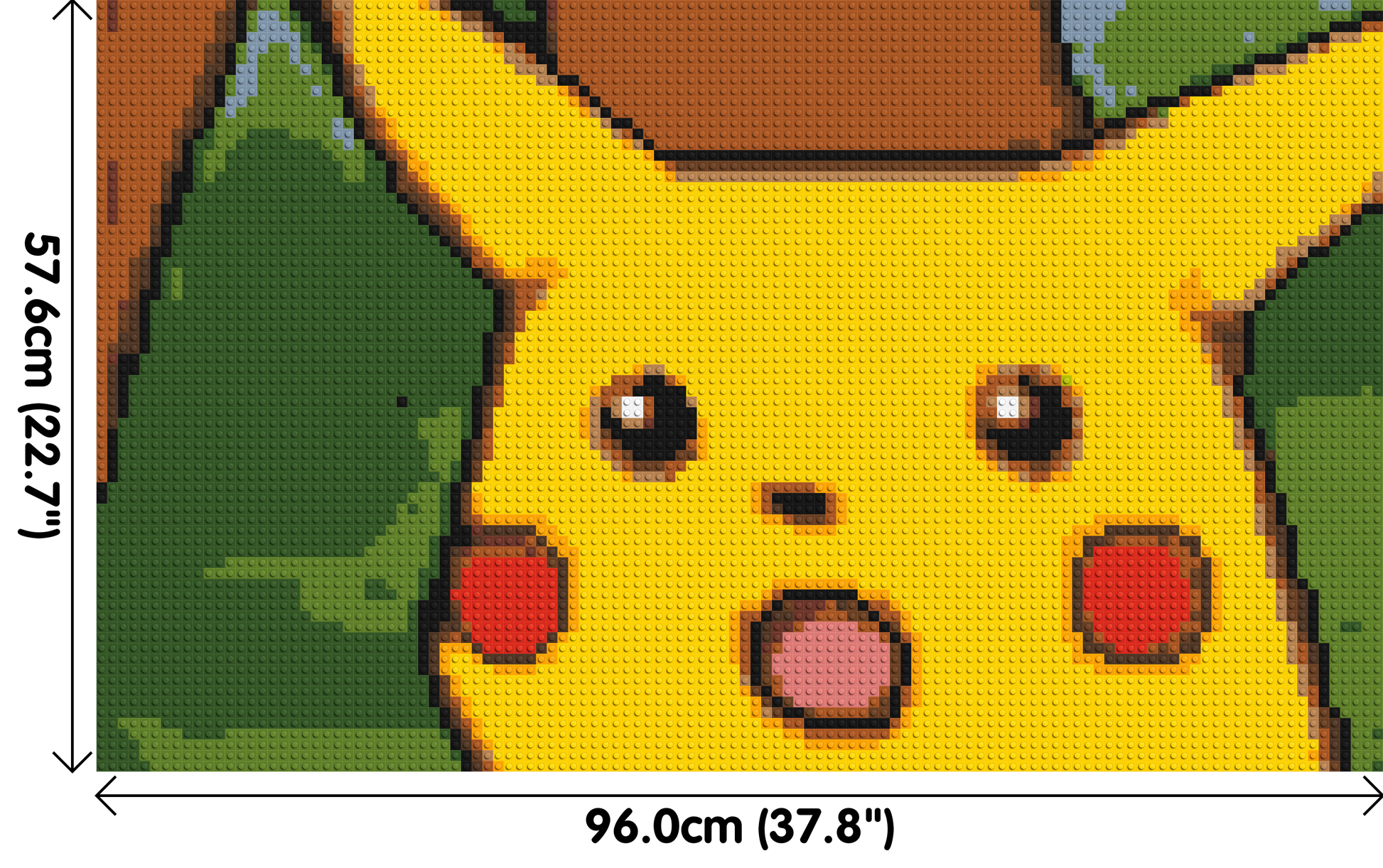 Surprised Pikachu Face Meme - Brick Art Mosaic Kit 5x3 dimensions