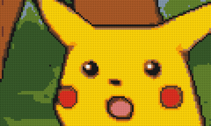 Surprised Pikachu Face Meme - Brick Art Mosaic Kit 5x3 large