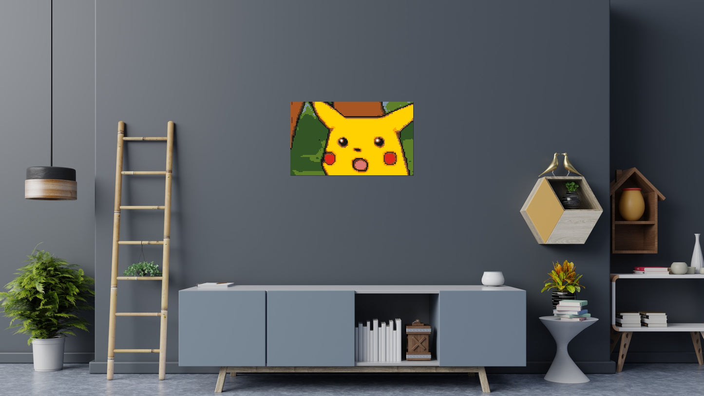 Surprised Pikachu Face Meme - Brick Art Mosaic Kit 5x3 large