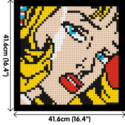 Pop Art Girl #3 - Brick Art Mosaic Kit 2x2 large