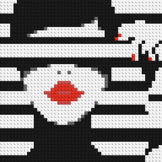 Lady in Black and White  - Brick Art Mosaic Kit 2x2 large