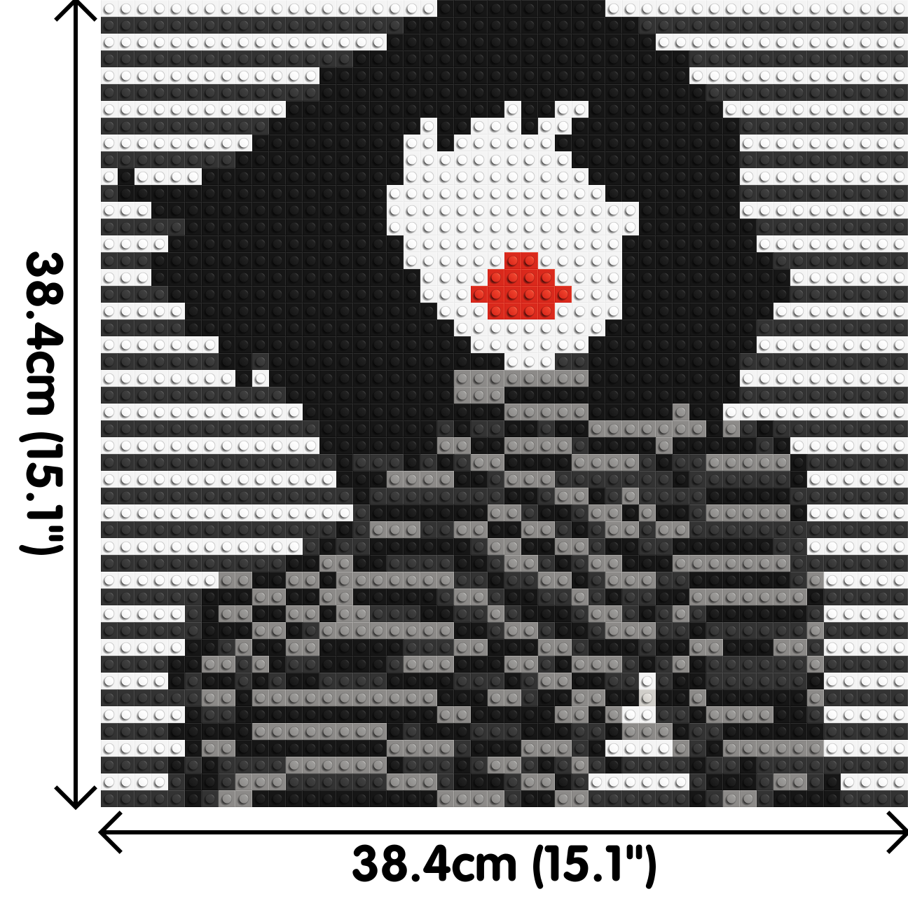 Lady in Black and White #2 - Brick Art Mosaic Kit 2x2 dimensions