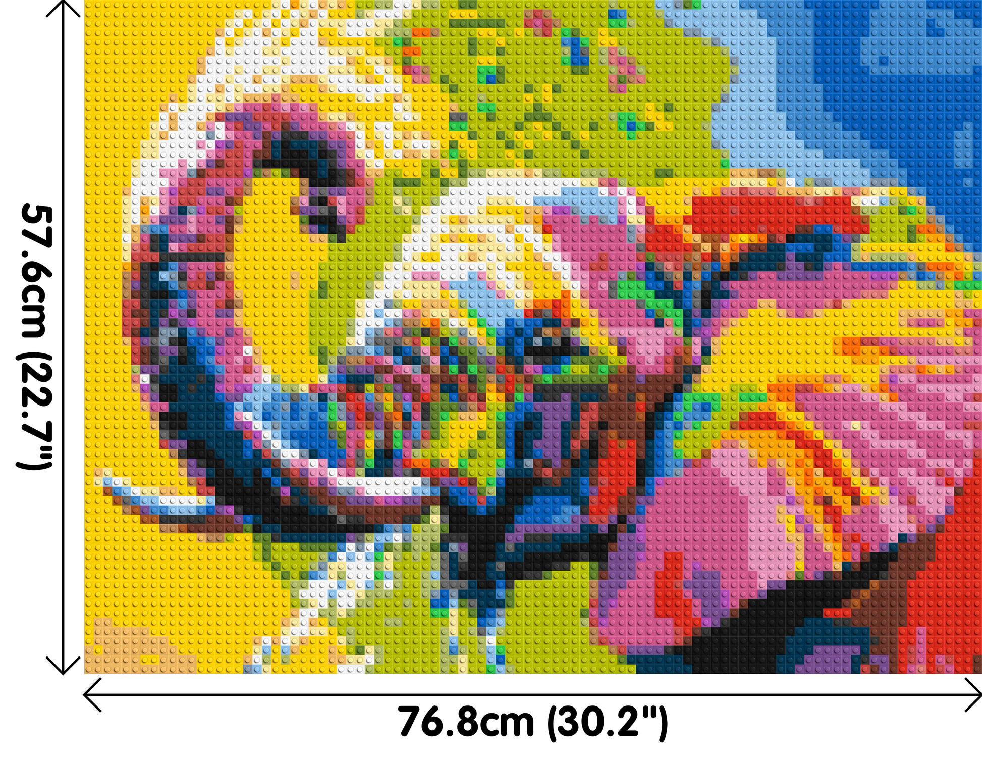 Elephant Colourful Pop Art - Brick Art Mosaic Kit 4x3 dimensions