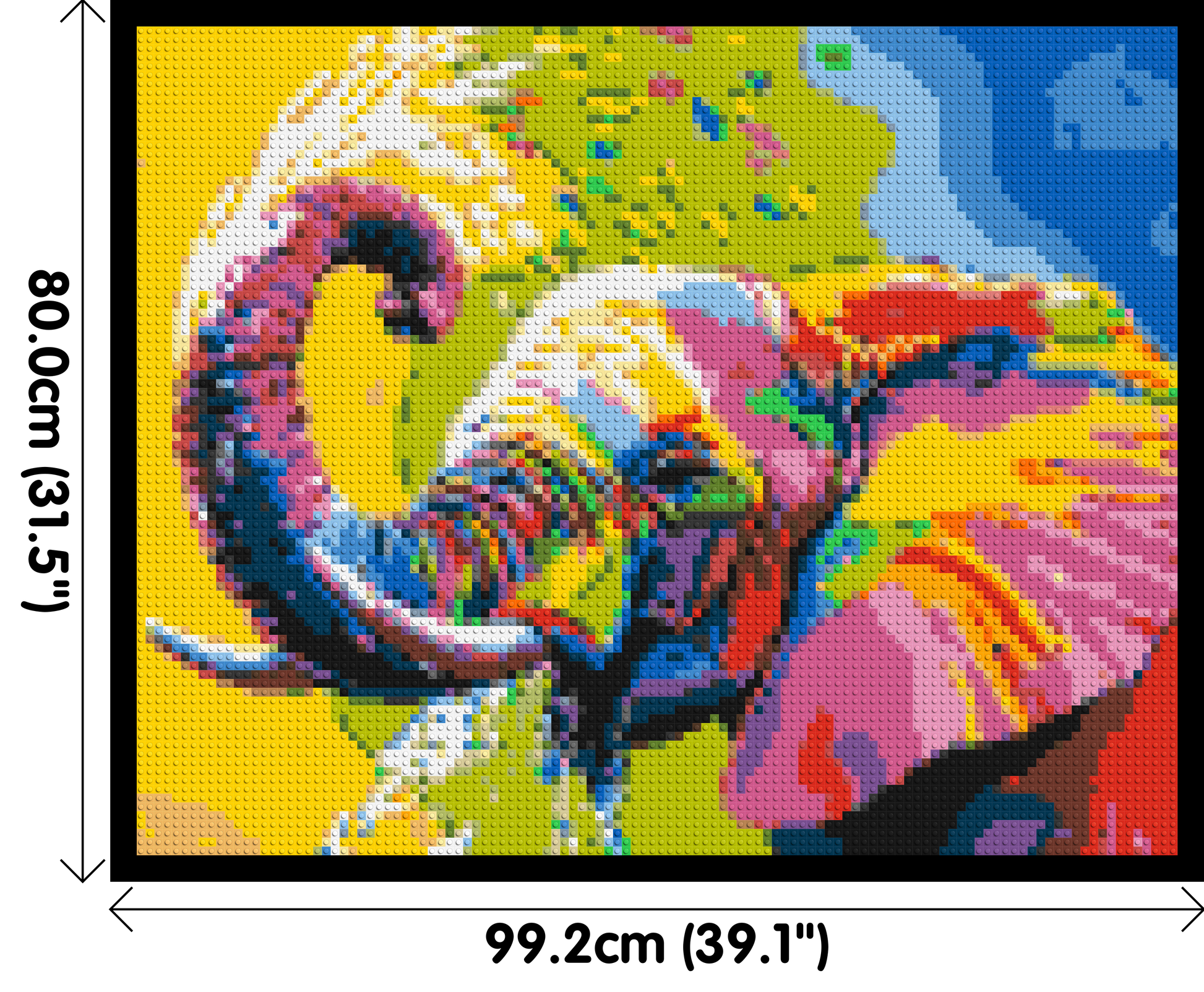 Elephant Colourful Pop Art - Brick Art Mosaic Kit 5x4 dimensions with frame