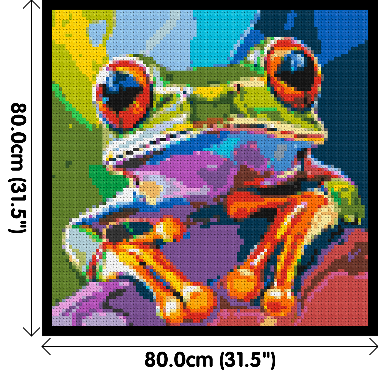 Frog Colourful Pop Art - Brick Art Mosaic Kit 4x4 large