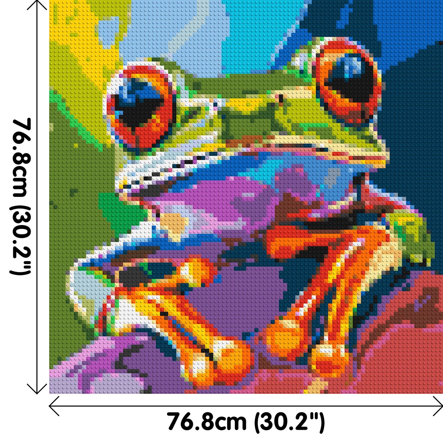 Frog Colourful Pop Art - Brick Art Mosaic Kit 4x4 large