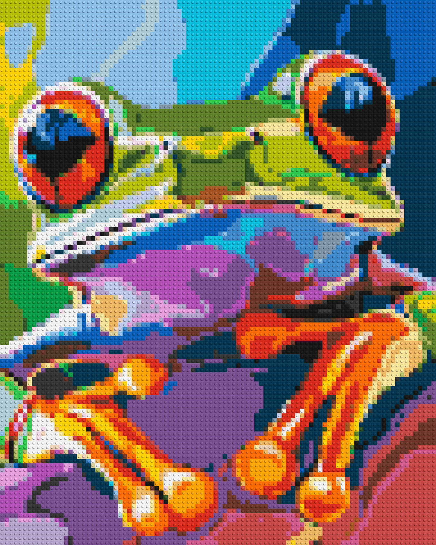 Frog Colourful Pop Art - Brick Art Mosaic Kit 4x5 large