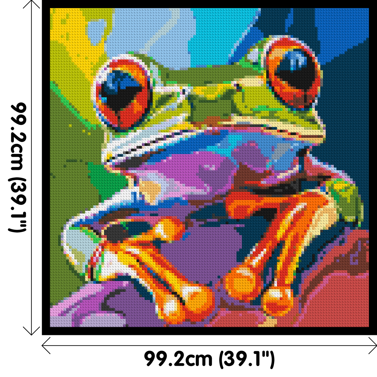 Frog Colourful Pop Art - Brick Art Mosaic Kit 5x5 large