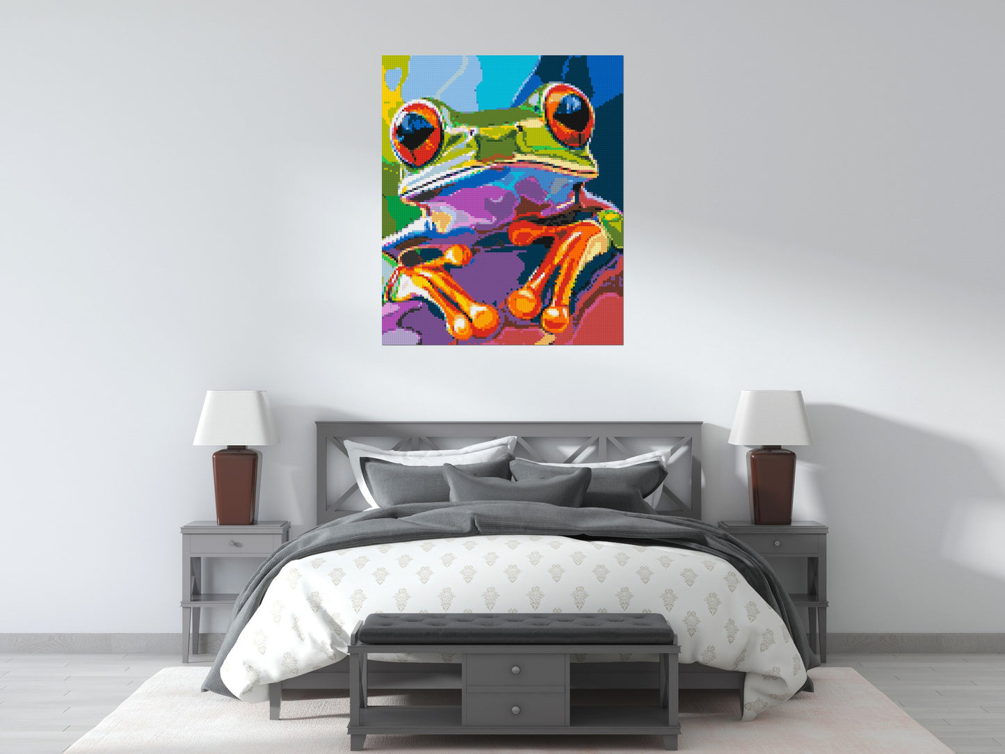 Frog Colourful Pop Art - Brick Art Mosaic Kit 5x6 large