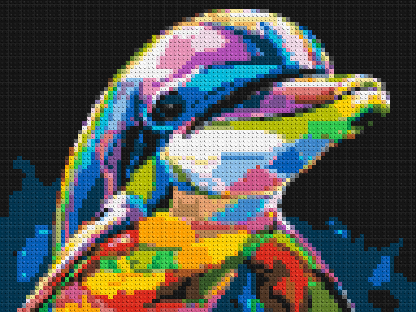 Dolphin Colourful Pop Art - Brick Art Mosaic Kit 4x3 large