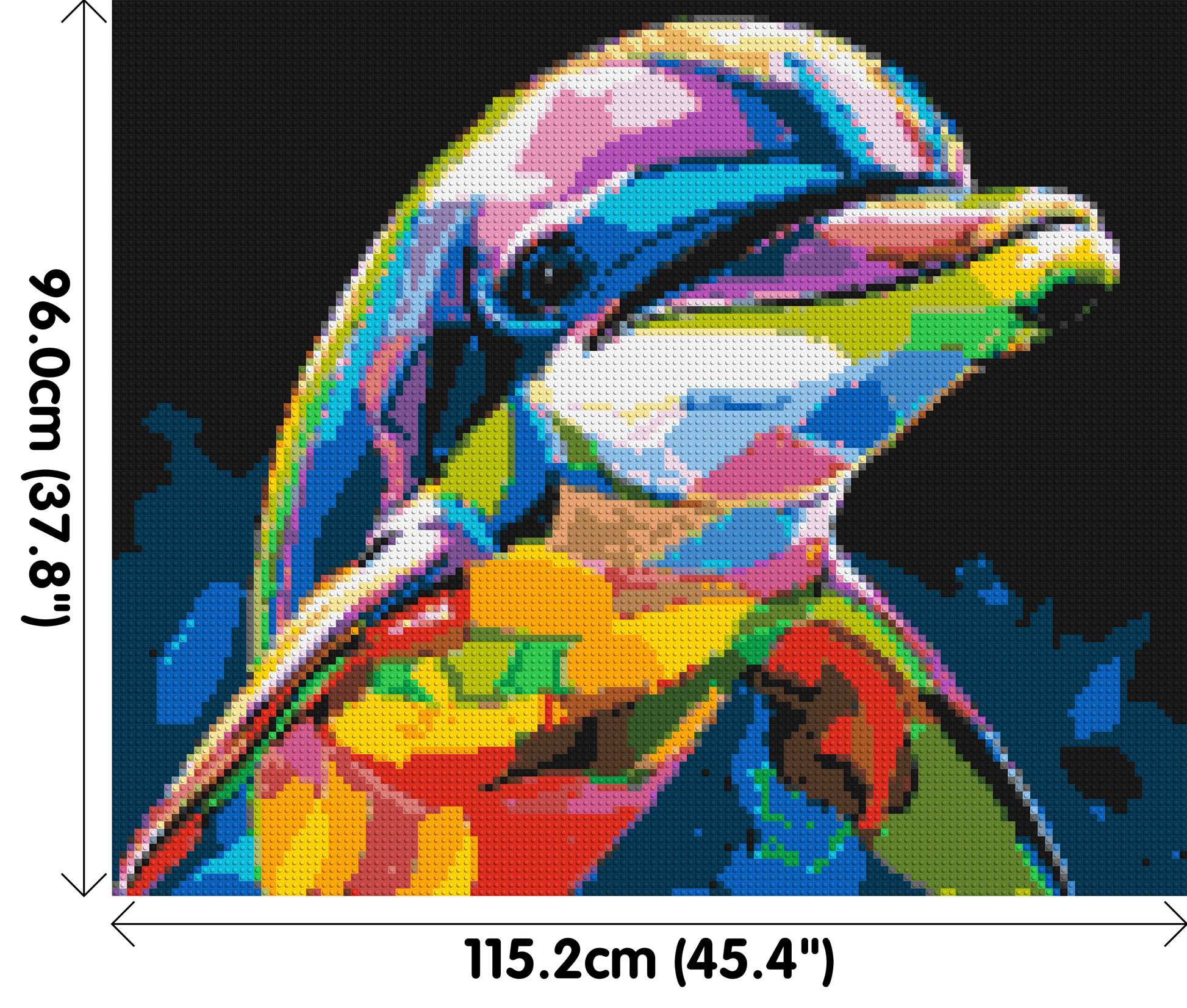 Dolphin Colourful Pop Art - Brick Art Mosaic Kit 6x5 dimensions