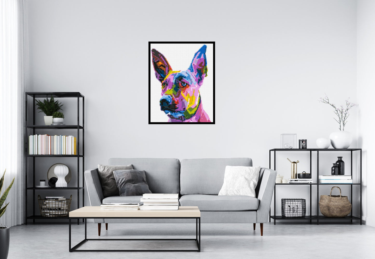 Belgian Malinois Colourful Pop Art - Brick Art Mosaic Kit 4x5 large