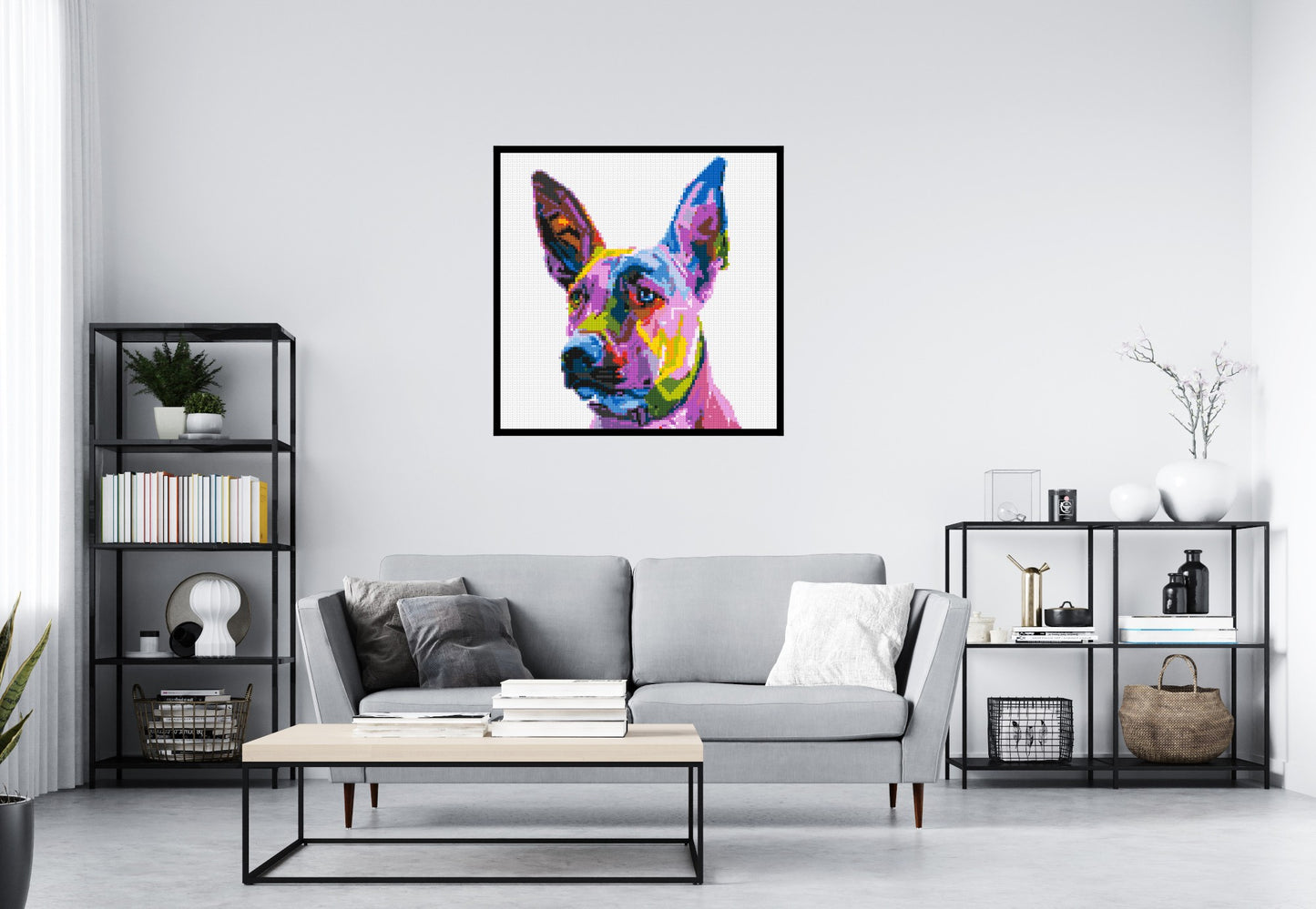 Belgian Malinois Colourful Pop Art - Brick Art Mosaic Kit 5x5 large