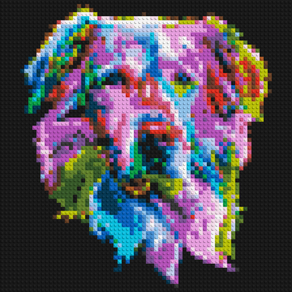 Golden Retriever Colourful Pop Art - Brick Art Mosaic Kit 3x3 large