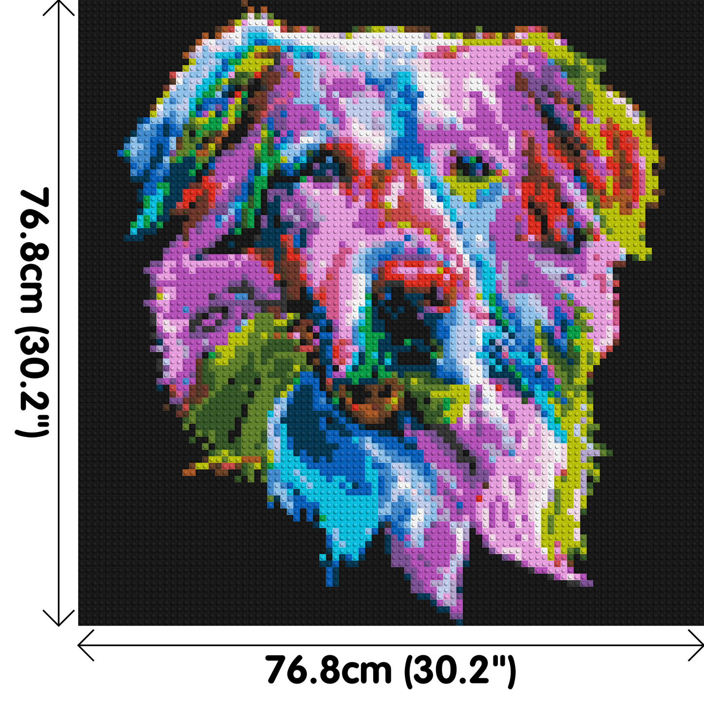 Golden Retriever Colourful Pop Art - Brick Art Mosaic Kit 4x4 large