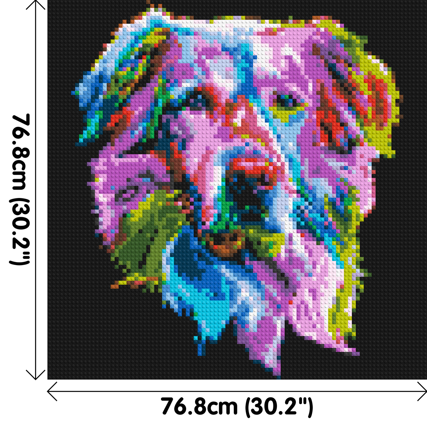 Golden Retriever Colourful Pop Art - Brick Art Mosaic Kit 4x4 large