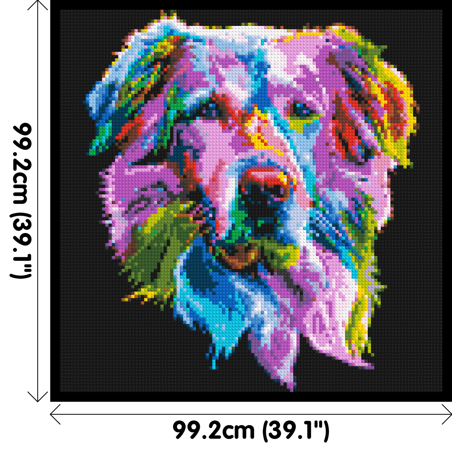 Golden Retriever Colourful Pop Art - Brick Art Mosaic Kit 5x5 large