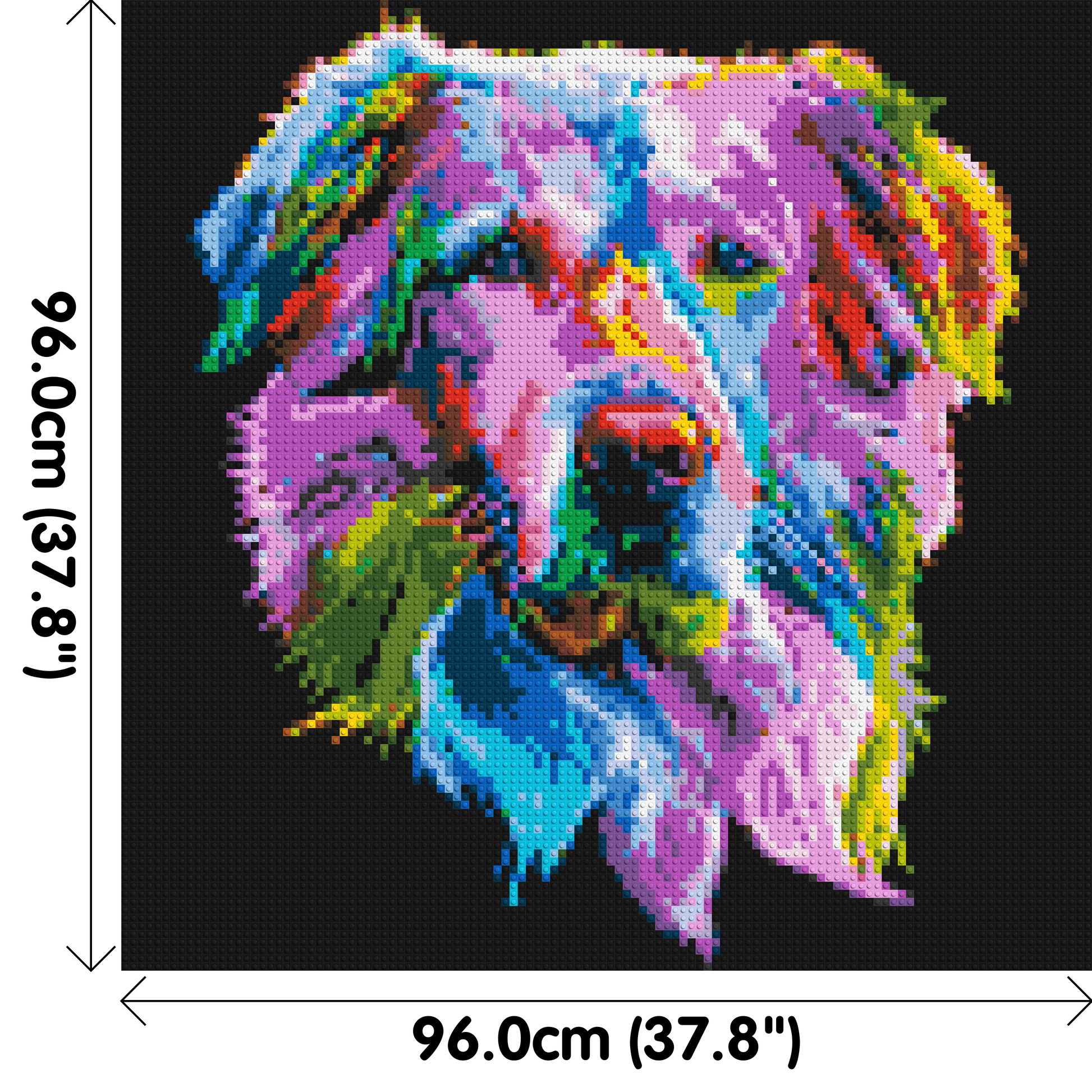 Golden Retriever Colourful Pop Art - Brick Art Mosaic Kit 5x5 dimensions